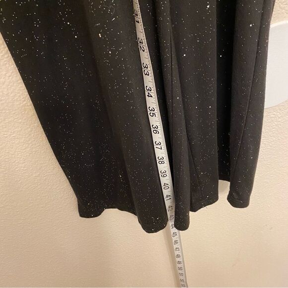 H&M black sparkly stretch cotton wide leg ruffle jumpsuit romper 8-10 - Picture 8 of 10